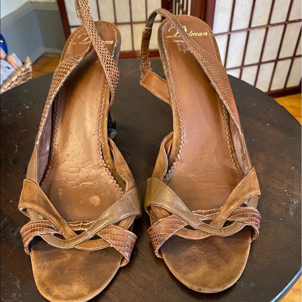 Delman sandal- asymmetric slingback- size 8